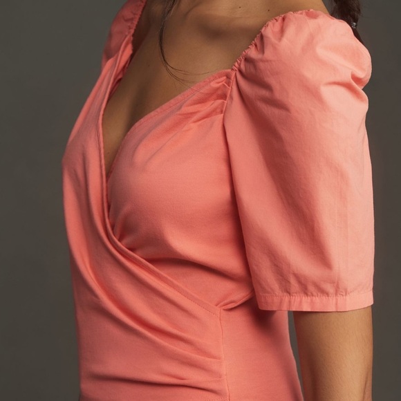 NWT By Anthropologie Puff-Sleeve Wrap Top - Picture 2 of 8
